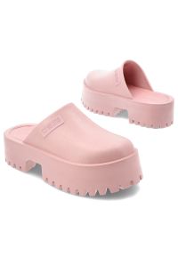Big-Star - Różowe Klapki Big Star Stylowe Obuwie Damskie Na Solidnej Podeszwie. Kolor: różowy. Materiał: materiał. Wzór: jednolity. Obcas: na platformie. Styl: elegancki #4