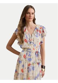 Lauren Ralph Lauren - LAUREN RALPH LAUREN Sukienka letnia 200P08686001 Kremowy Regular Fit. Kolor: kremowy. Materiał: syntetyk. Sezon: lato #3