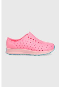 Native tenisówki dziecięce kolor różowy. Nosek buta: okrągły. Kolor: różowy. Materiał: materiał, guma. Wzór: motyw zwierzęcy