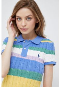 Polo Ralph Lauren sweter bawełniany 211872978002. Typ kołnierza: polo. Materiał: bawełna. Długość rękawa: krótki rękaw. Długość: krótkie #2