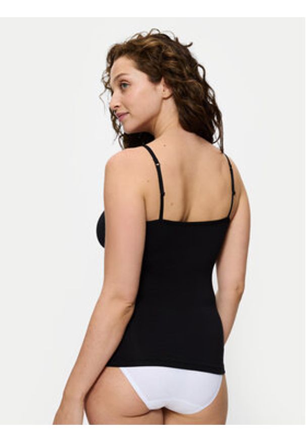 Triumph Top Sense Of Modal 10224795 Czarny Slim Fit. Kolor: czarny. Materiał: syntetyk