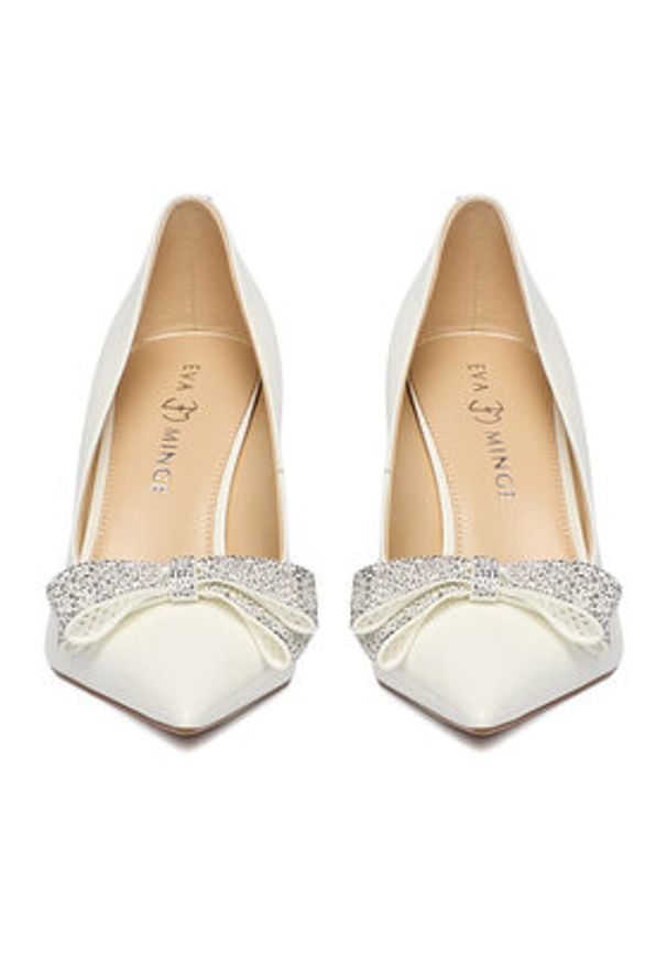 Eva Minge Czółenka ANEMONE-V1892-116-2 Biały. Kolor: biały. Materiał: skóra, lakier