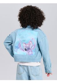 Sinsay - Kurtka katana z nadrukiem na plecach Stitch - niebieski. Kolor: niebieski. Wzór: nadruk #1