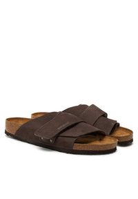 Birkenstock Klapki Kyoto Lenb 1022498 Brązowy. Kolor: brązowy. Materiał: nubuk, skóra #5