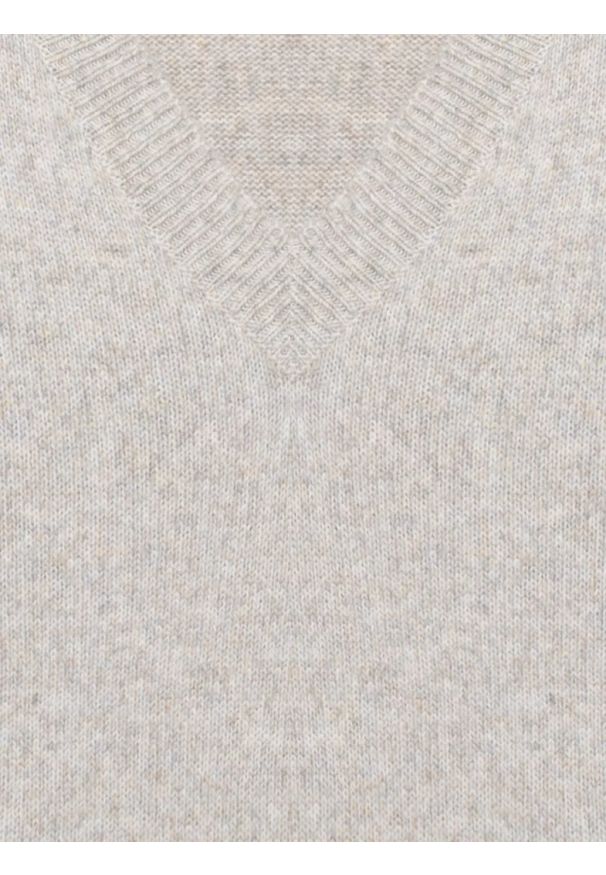 Big-Star - Sweter damski v-neck z dodatkiem wełny beżowy Violina 801. Kolor: beżowy. Materiał: wełna. Styl: elegancki