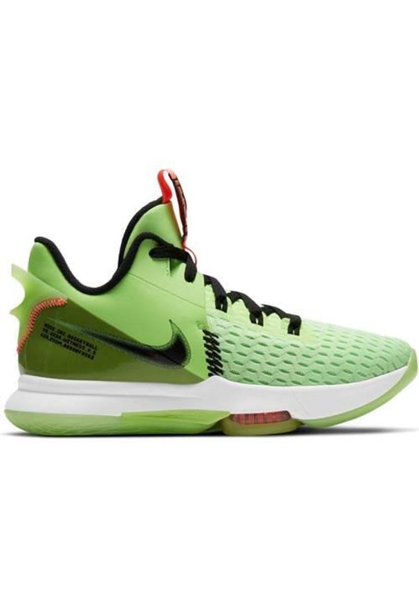 Buty koszykarskie męskie Nike Lebron Witness V Volt. Zapięcie: sznurówki. Kolor: zielony. Materiał: materiał. Szerokość cholewki: normalna. Sport: koszykówka
