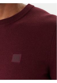 BOSS Sweter Kanovano_S 50527583 Bordowy Regular Fit. Kolor: czerwony. Materiał: bawełna #4