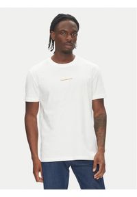Calvin Klein Jeans T-Shirt Monologo J30J325649 Biały Regular Fit. Kolor: biały. Materiał: bawełna