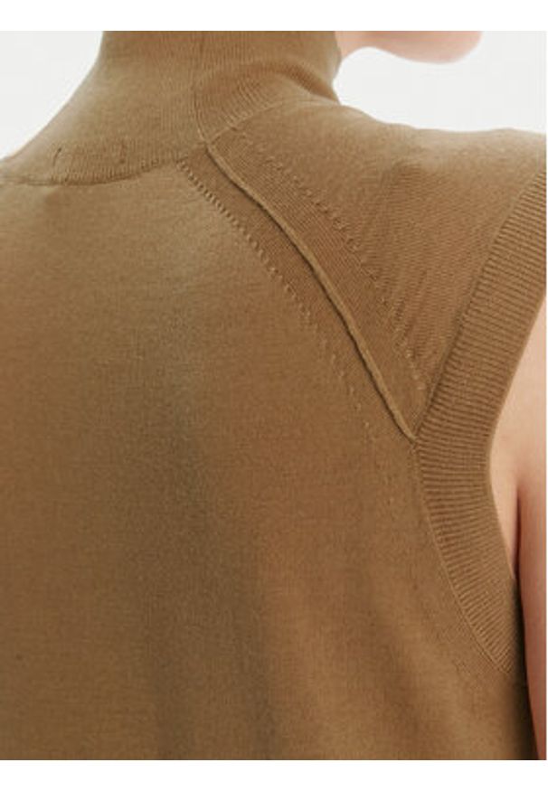 BOSS Golf Fipini 50544998 Brązowy Regular Fit. Typ kołnierza: golf. Kolor: brązowy. Materiał: wełna