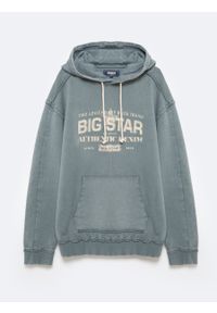 Big-Star - Bluza męska z kapturem z logo BIG STAR niebieska Enif 402. Okazja: na co dzień. Typ kołnierza: kaptur. Kolor: niebieski. Materiał: jeans, bawełna, materiał. Wzór: nadruk. Styl: vintage, casual, sportowy, retro, elegancki #9