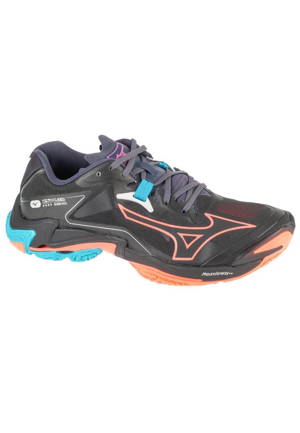 Mizuno - Buty do siatkówki unisex, Wave Lightning Z8. Kolor: czerwony, wielokolorowy, czarny. Model: Mizuno Wave. Sport: siatkówka