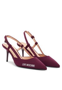 Love Moschino - LOVE MOSCHINO Sandały JA10267G1NIMX55641 Bordowy. Kolor: czerwony. Materiał: materiał #4