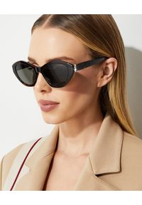 SAINT LAURENT - Marmurkowe okulary przeciwsłoneczne. Kolor: brązowy. Materiał: nylon #1