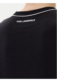 Karl Lagerfeld - KARL LAGERFELD Bluza A2W20066 Czarny Regular Fit. Typ kołnierza: dekolt w karo. Kolor: czarny. Materiał: bawełna #3