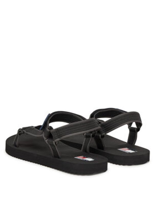 Tommy Jeans Sandały Tjm Casual Sandal EM0EM01563 Czarny. Okazja: na co dzień. Kolor: czarny. Materiał: materiał. Styl: casual