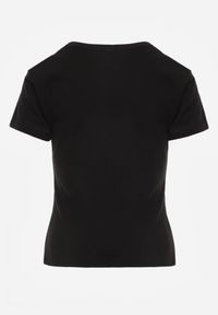 Renee - Czarny Bawełniany T-shirt Melinthe. Okazja: na co dzień. Kolor: czarny. Materiał: bawełna. Długość rękawa: krótki rękaw. Długość: krótkie. Styl: casual #5