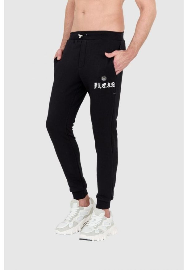 Philipp Plein - PHILIPP PLEIN Czarny dres męski z gotyckim logo, Rozmiar XXL. Kolor: czarny. Materiał: dresówka