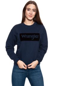 Wrangler - BLUZA WRANGLER HIGH RIB RETRO SWEAT NAVY W6N0HA114. Kolor: niebieski. Styl: retro #5