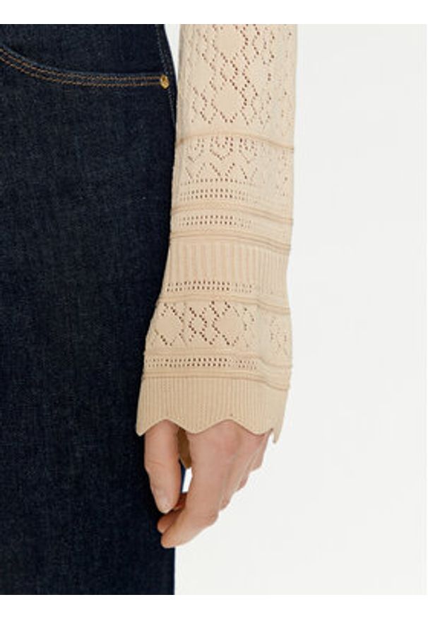Guess Sweter Adaline W4GR08 Z2U00 Beżowy Regular Fit. Kolor: beżowy. Materiał: syntetyk