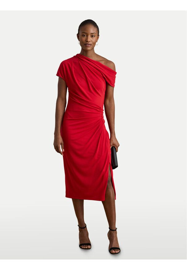 Lauren Ralph Lauren - LAUREN RALPH LAUREN Sukienka koktajlowa 200980223001 Czerwony Slim Fit. Kolor: czerwony. Materiał: syntetyk. Styl: wizytowy