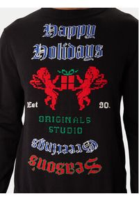 Jack & Jones Sweter Holiday 12287994 Czarny Relaxed Fit. Kolor: czarny. Materiał: bawełna