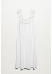 mango - Mango Sukienka bawełniana Margot kolor biały midi oversize. Kolor: biały. Materiał: bawełna. Wzór: gładki. Typ sukienki: oversize. Długość: midi #5