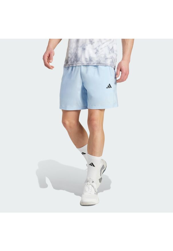 Adidas - Train Essentials Woven Training Shorts. Kolor: czarny, niebieski, wielokolorowy. Materiał: materiał. Sport: bieganie