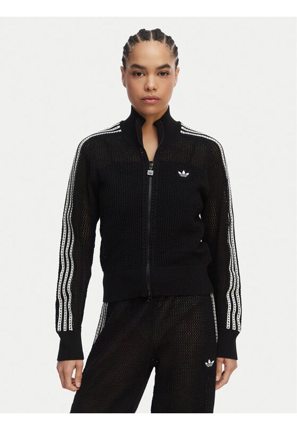 Adidas - adidas Kardigan KC6497 Czarny Regular Fit. Kolor: czarny. Materiał: syntetyk