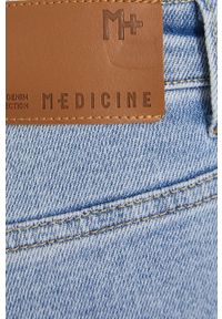 medicine - Medicine jeansy damskie high waist. Stan: podwyższony. Kolor: niebieski