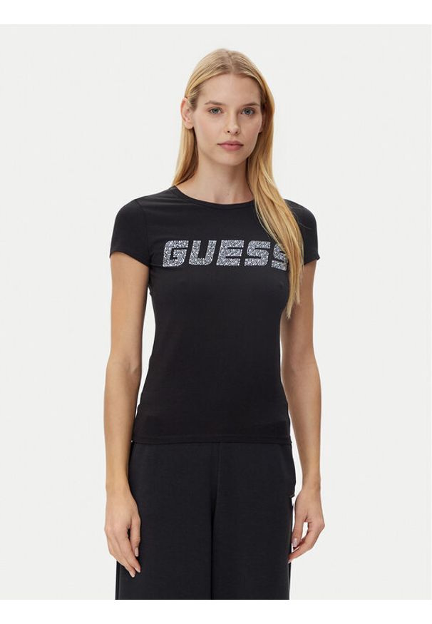 Guess T-Shirt V5GI20 J1314 Czarny Regular Fit. Kolor: czarny. Materiał: bawełna