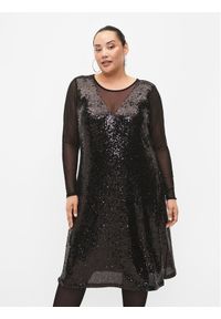 Zizzi Sukienka koktajlowa M59194B Czarny Regular Fit. Kolor: czarny. Materiał: syntetyk. Styl: wizytowy #1