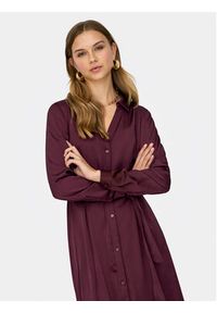 only - ONLY Sukienka koszulowa Mika 15361725 Bordowy Regular Fit. Kolor: czerwony. Materiał: syntetyk. Typ sukienki: koszulowe #4