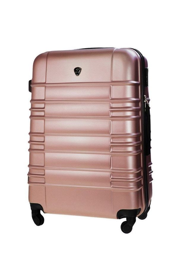 Solier - Duża walizka podróżna STL838 rose gold. Materiał: materiał