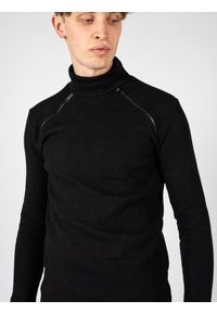La Haine Inside Us Sweter "LM060" | A23083J LM060 | Mężczyzna | Czarny. Kolor: czarny. Materiał: bawełna, poliester, elastan. Długość: długie. Wzór: aplikacja #2