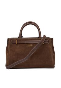 TOMMY HILFIGER - Tommy Hilfiger Torebka American Icon Mini Tote Suede Le AW0AW18202 Brązowy. Kolor: brązowy. Materiał: skórzane #4