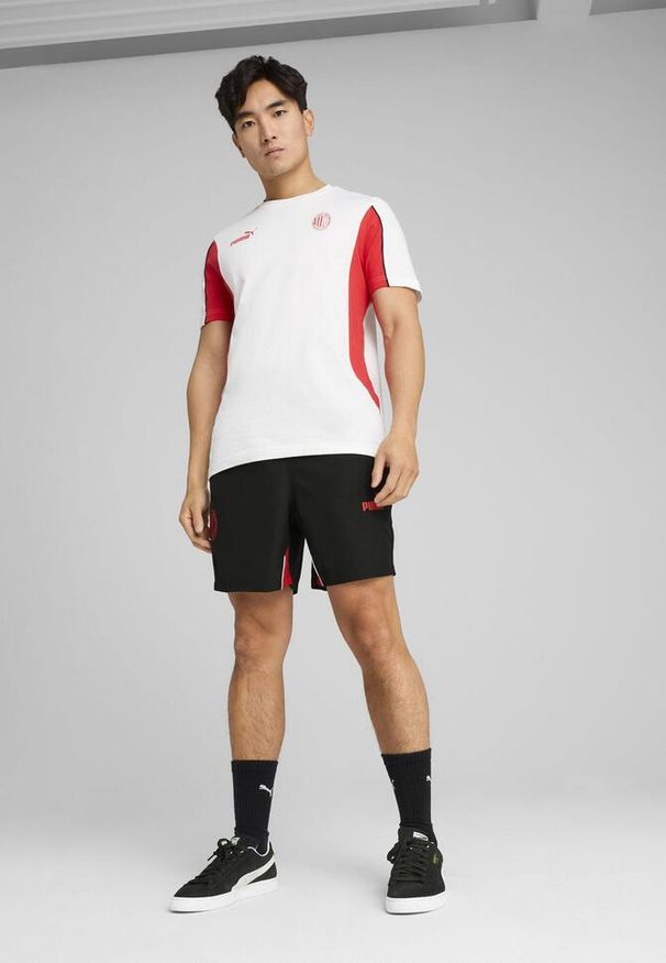 Puma - Męskie szorty AC Milan ftblARCHIVE PUMA Black For All Time Red. Kolor: czerwony, wielokolorowy, czarny. Wzór: aplikacja