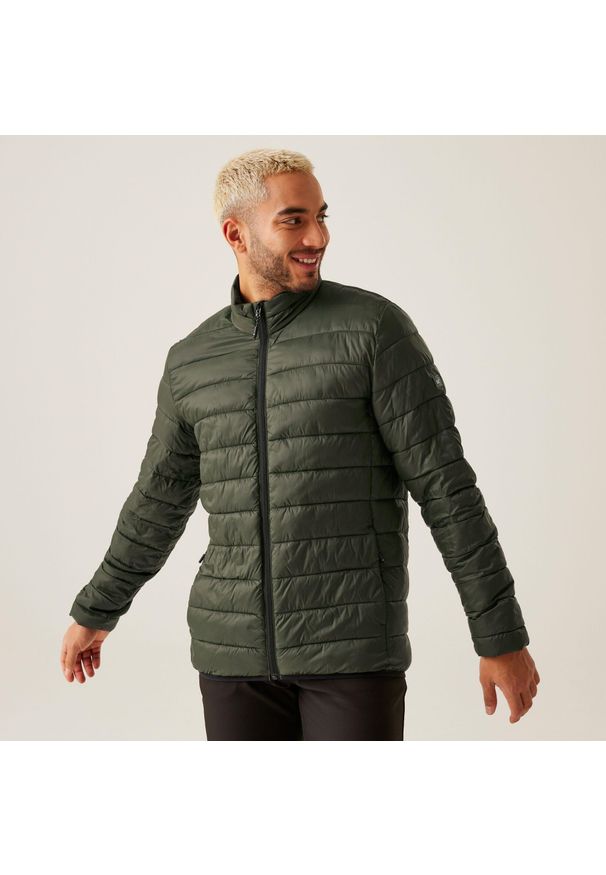 Regatta - Kurtka turystyczna męska Marizion pikowana. Kolor: zielony. Materiał: puch. Sport: outdoor, turystyka piesza