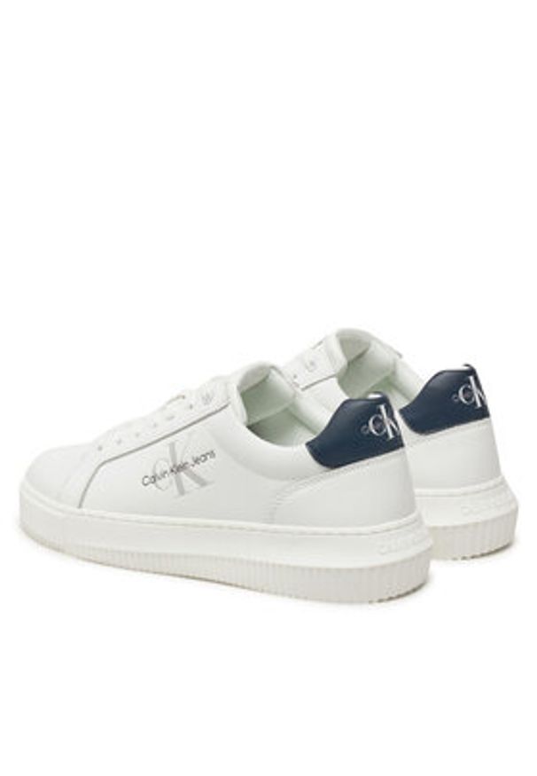 Calvin Klein Jeans Sneakersy YM0YM00681 Biały. Kolor: biały. Materiał: skóra