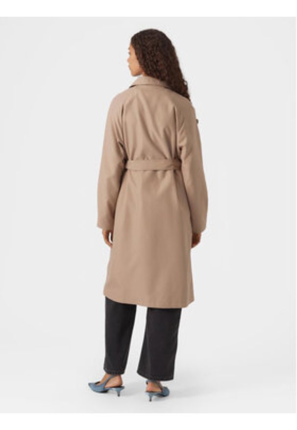 Vero Moda Trencz Doreen 10301287 Beżowy Regular Fit. Kolor: beżowy. Materiał: syntetyk