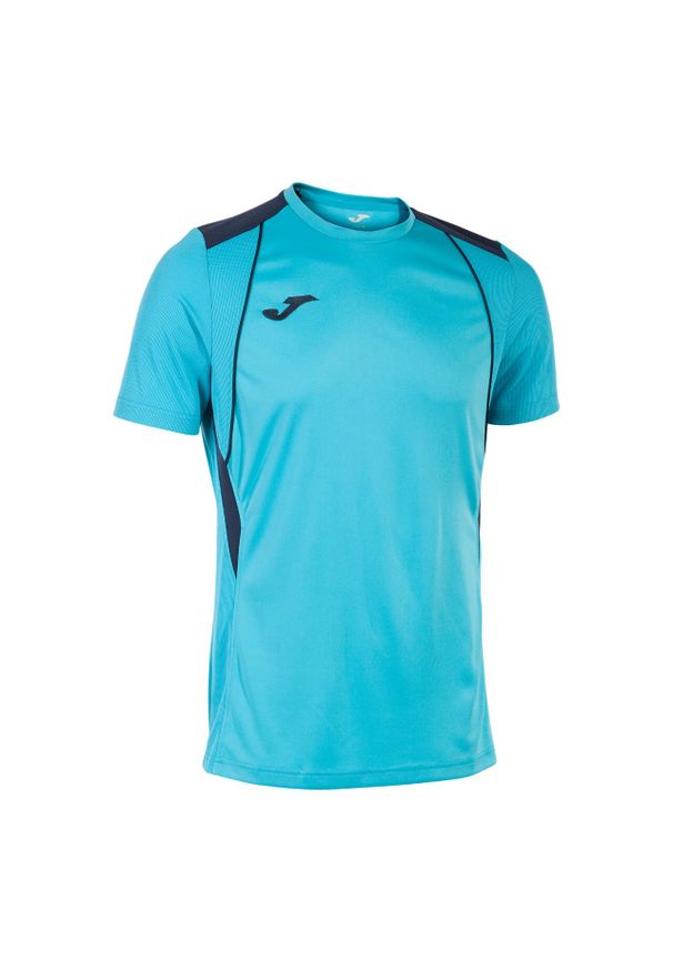 T-shirt Joma Championship 3XS – lekki i oddychający. Kolor: niebieski. Długość rękawa: raglanowy rękaw. Sport: piłka nożna