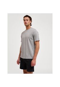 Hummel koszulka męska bawełniana logo haftowane hml Pulse T-shirt. Kolor: szary. Materiał: bawełna. Wzór: haft. Sport: fitness