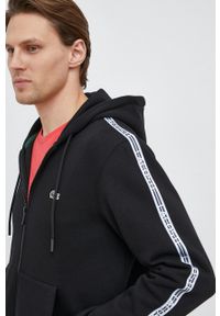 Lacoste bluza męska kolor czarny z kapturem z nadrukiem SH5065-031. Typ kołnierza: kaptur. Kolor: czarny. Materiał: dzianina. Wzór: nadruk #3