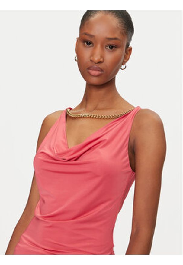 Marciano Guess Top 5GGP07 6259A Koralowy Regular Fit. Kolor: pomarańczowy. Materiał: syntetyk