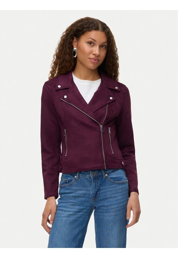 Vero Moda Kurtka z imitacji skóry Jose 10300938 Fioletowy Regular Fit. Kolor: fioletowy. Materiał: skóra