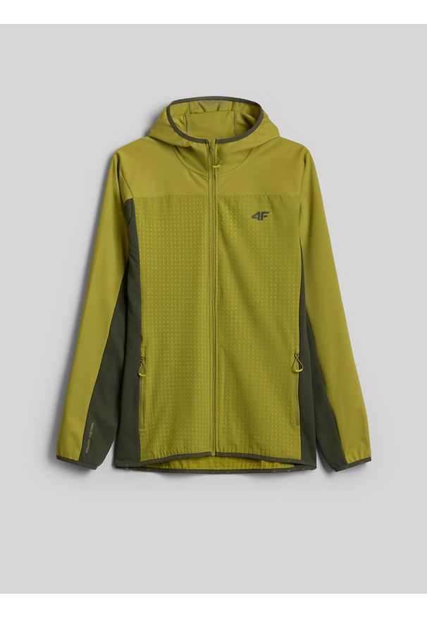 4f - 4F Kurtka softshell wiatroodporna męska - khaki XL. Kolor: brązowy, oliwkowy, wielokolorowy. Materiał: softshell