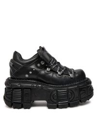 NEW ROCK Sneakersy M-TANK120NSHLACE-S1 Czarny. Kolor: czarny. Materiał: skóra