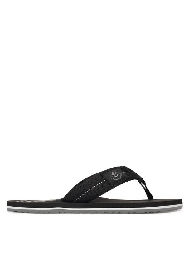 TOMMY HILFIGER - Tommy Hilfiger Japonki Patch Hilfiger Beach Sandal FM0FM05804 Czarny. Kolor: czarny. Materiał: materiał