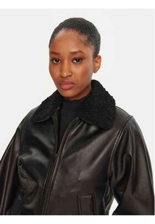 Serge Pariente Kurtka skórzana Audrey Czarny Relaxed Fit. Kolor: czarny. Materiał: skóra