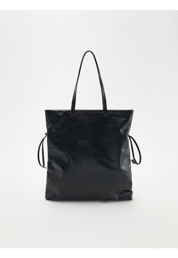 Reserved - Torebka shopper - czarny. Kolor: czarny. Materiał: skórzane