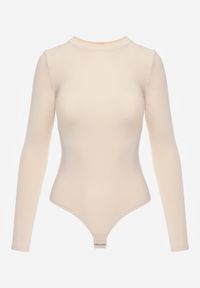 Renee - Beżowe Body Glorya. Kolor: beżowy. Długość rękawa: długi rękaw. Długość: długie. Styl: klasyczny #7